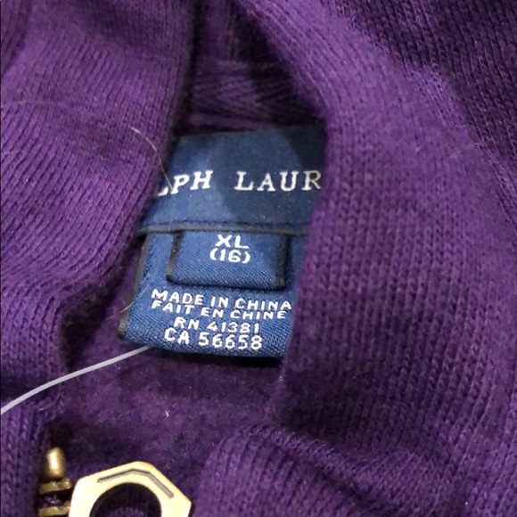 Ralph Lauren megaphone purple sweatshirt xl/16 NWOT - Picture 4 of 4